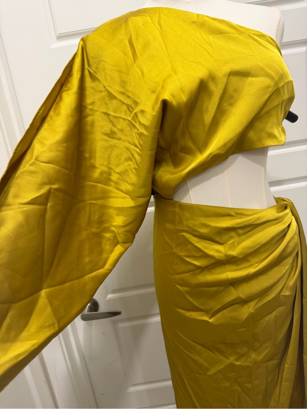 Zara One-Shoulder Draped Set in Mustard - Picture 2 of 9